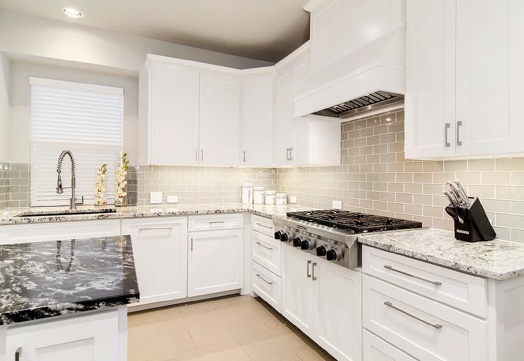 Unique White Shaker Kitchen Cabinets With Granite Countertops for Simple Design