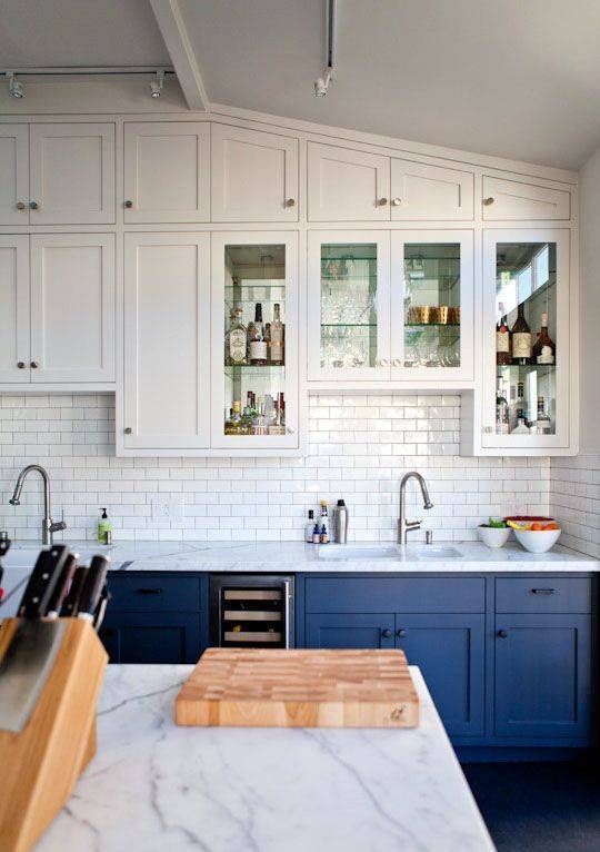 Dark Blue Glossy Cabinetry cabinet door styles in 2018 top trends for ny kitchens home art tile kitchen navy blue