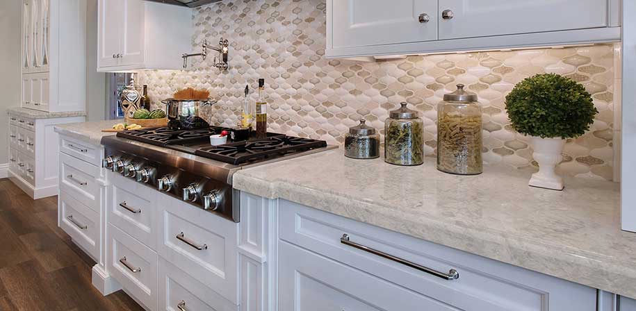 bianco romano granite in cream kitchen