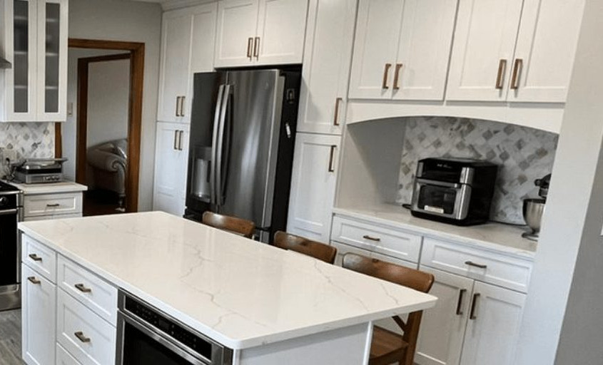 Beautiful White Shaker Kitchen Remodel Project in Little Falls, NJ | Home Art Tile Kitchen and Bath